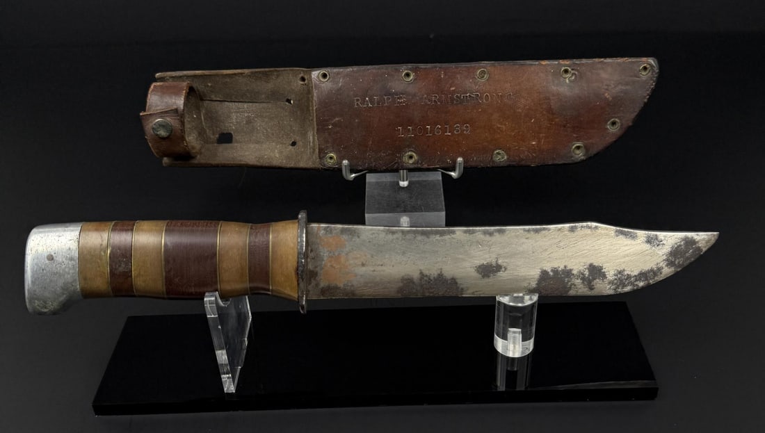WW2 Named Theater Made Bowie Fighting Knife (1 of 7)
