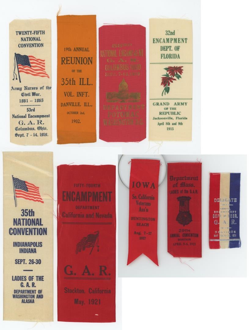 GAR Army Nurses Ladies of the GAR Ribbons: Nice grouping