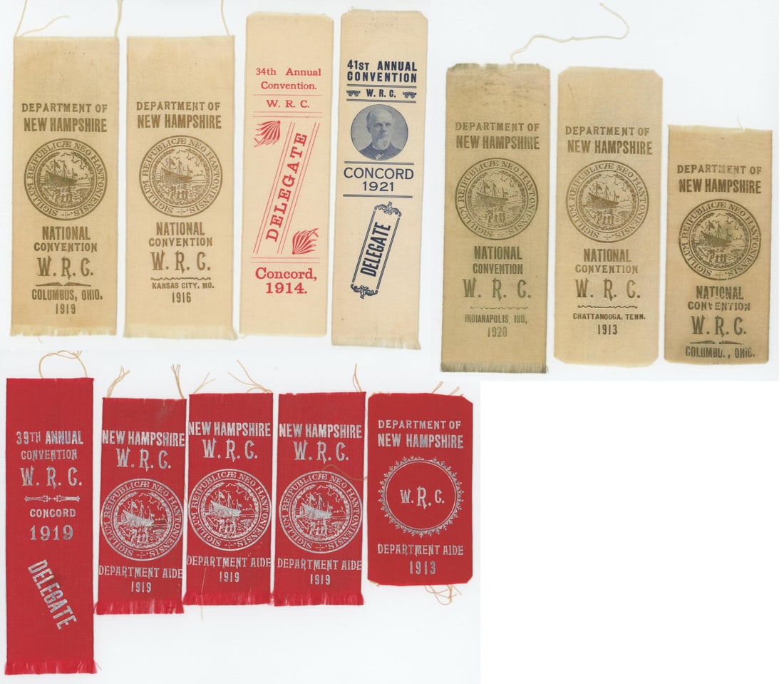 Women's Relief Corps Convention Ribbons: All New Hampshire