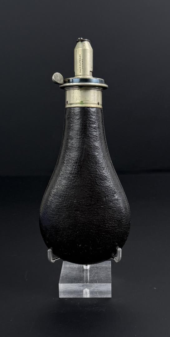 G&JW Hawksley Leather Nickel Silver Powder Flask (1 of 7)