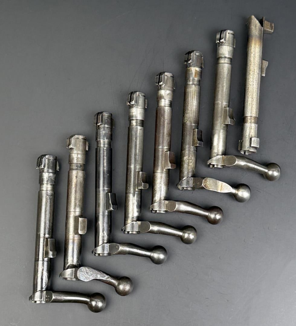 Springfield 1903 1903a3 Rifle Bolt Bodies: Nice grouping. 1x is marked "BF4G", 1 is marked "CC", 2 are marked "R", 2 are marked "42R", 2 are marked "R8".