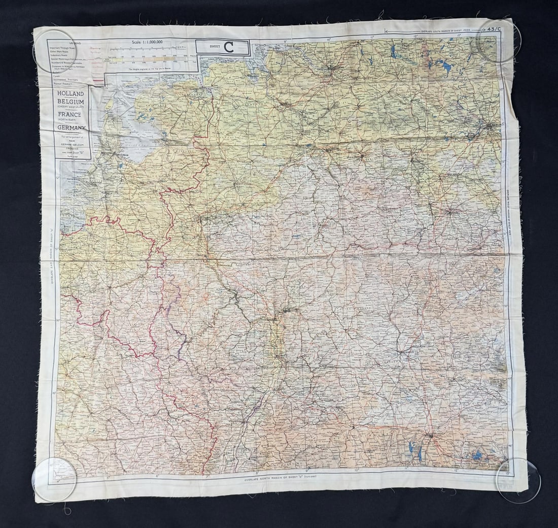 WW2 Silk Pilots Escape and Evasion Map (1 of 14)