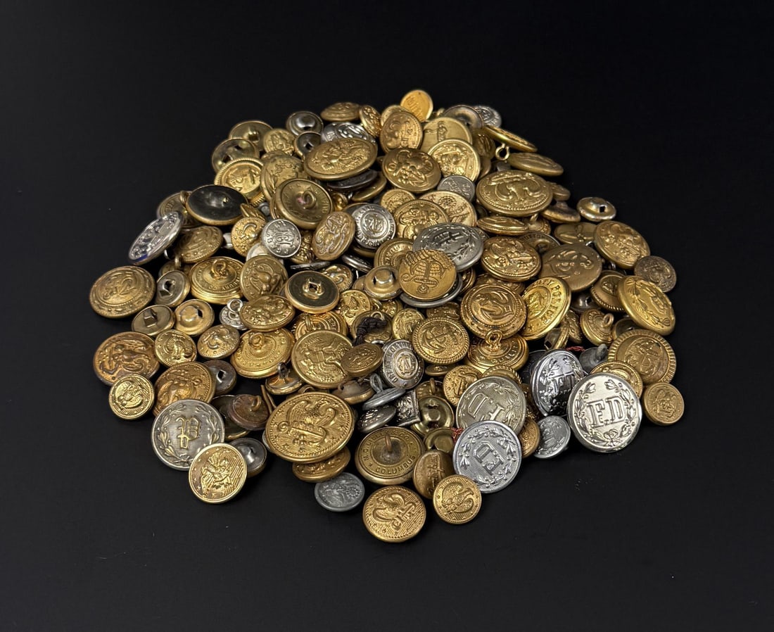 Military Fire Police Railroad Uniform Buttons (1 of 9)
