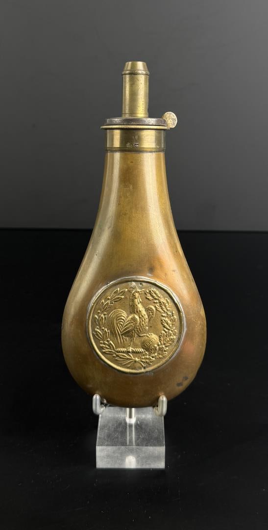 James Dixon & Sons Rooster Brass Powder Flask (1 of 4)