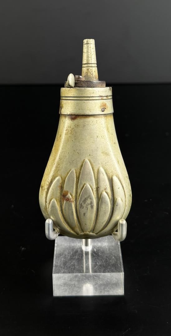 Nickel Silver Pistol Pocket Powder Flask (1 of 3)