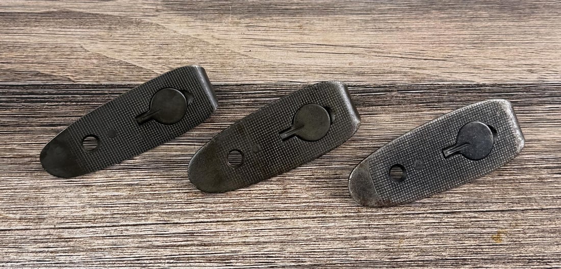 Springfield 1903 1903a3 Checkered Buttplates: Nice grouping. 2 of the buttplates are marked "R".