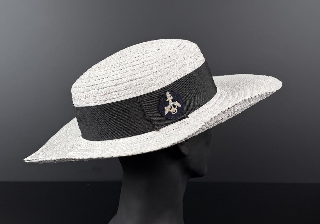 WW2 US Navy WAVES Straw Hat - 2
