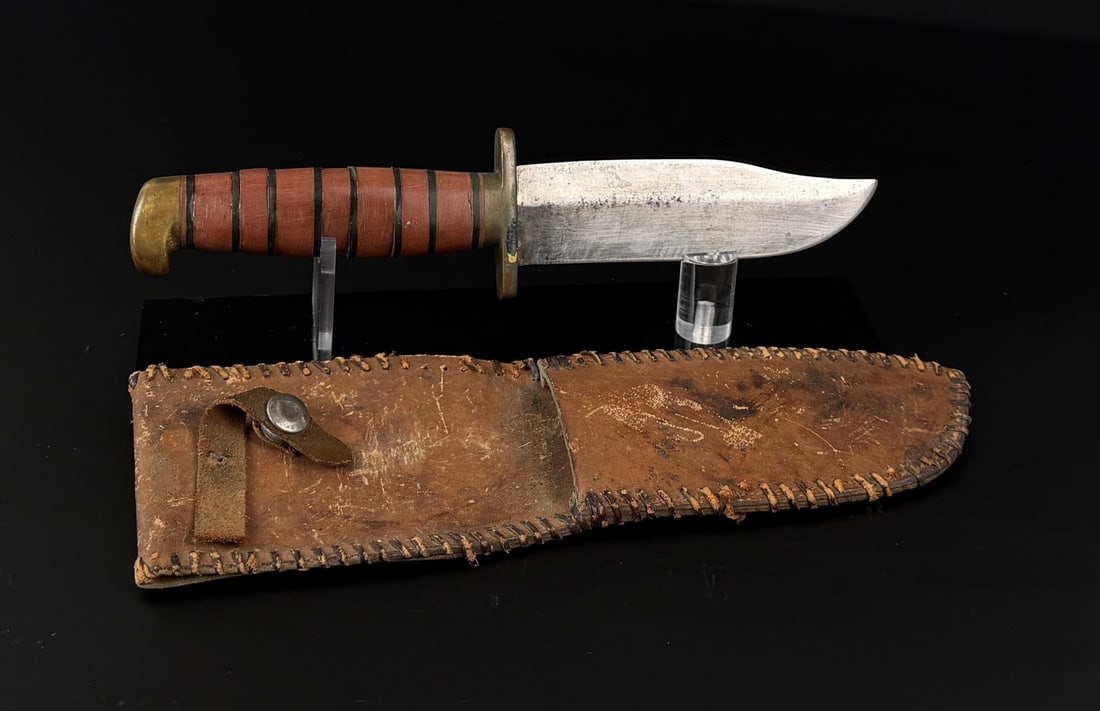 WW2 Theater Made Bowie Fighting Knife: 10 3/8" long.