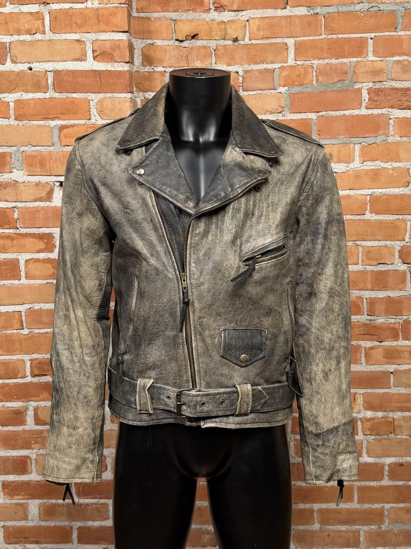 Vintage PLG Putnam Leather Motorcycle Jacket: Size 44.