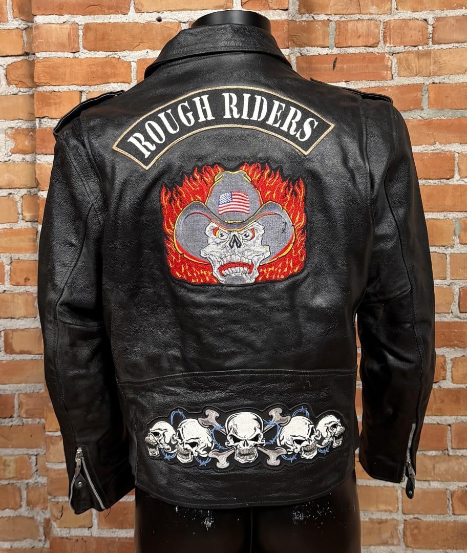 Vintage Jafrum Leather Motorcycle Jacket: Size 42