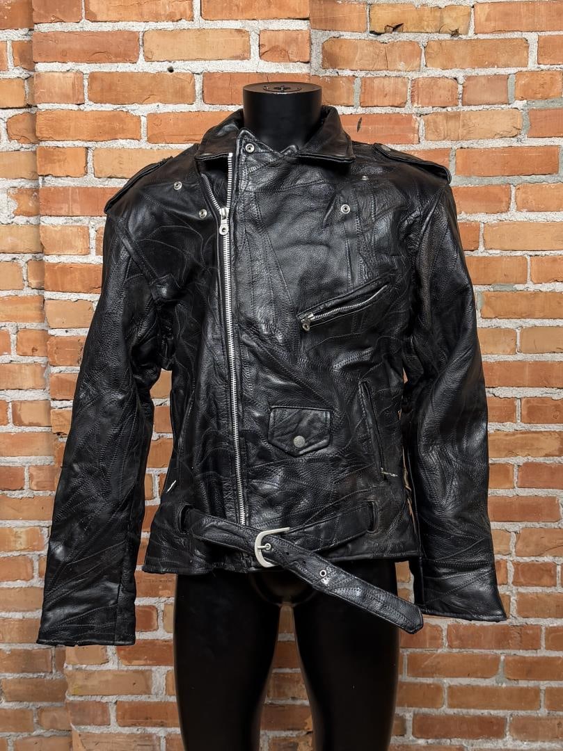 Diamond Plate Buffalo Leather Motorcycle Jacket (1 of 8)