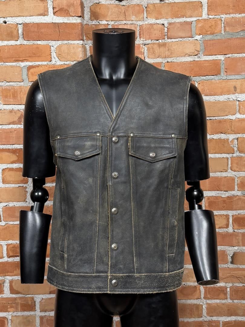 Vintage Harley Davidson Leather Motorcycle Vest (1 of 12)
