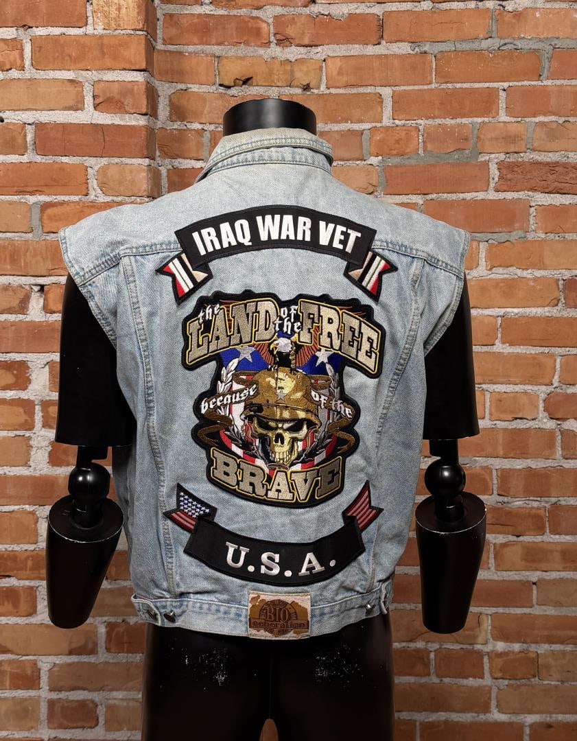 Bio Generation Denim Motorcycle Vest: Size Medium