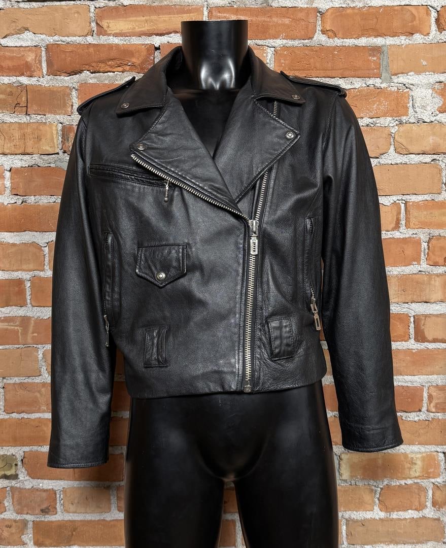 Vintage Virginia Slims Leather Motorcycle Jacket: Size Large