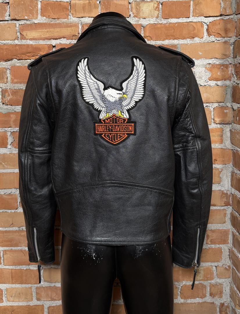 Vintage First Leather Motorcycle Jacket: Size 40