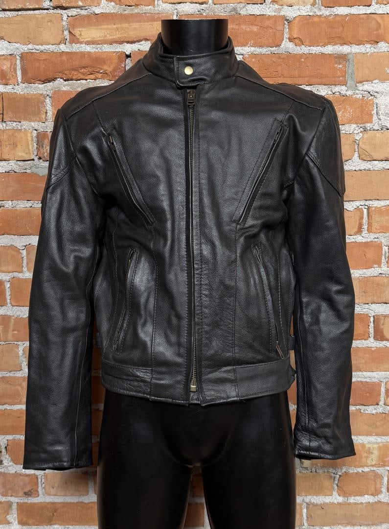 Leather Motorcycle Cafe Racer Jacket (1 of 9)