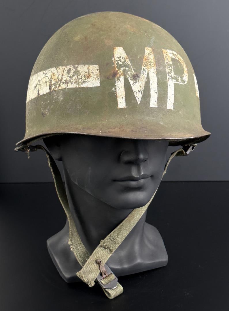 Korean War Military Police US Army M1 Helmet (1 of 7)