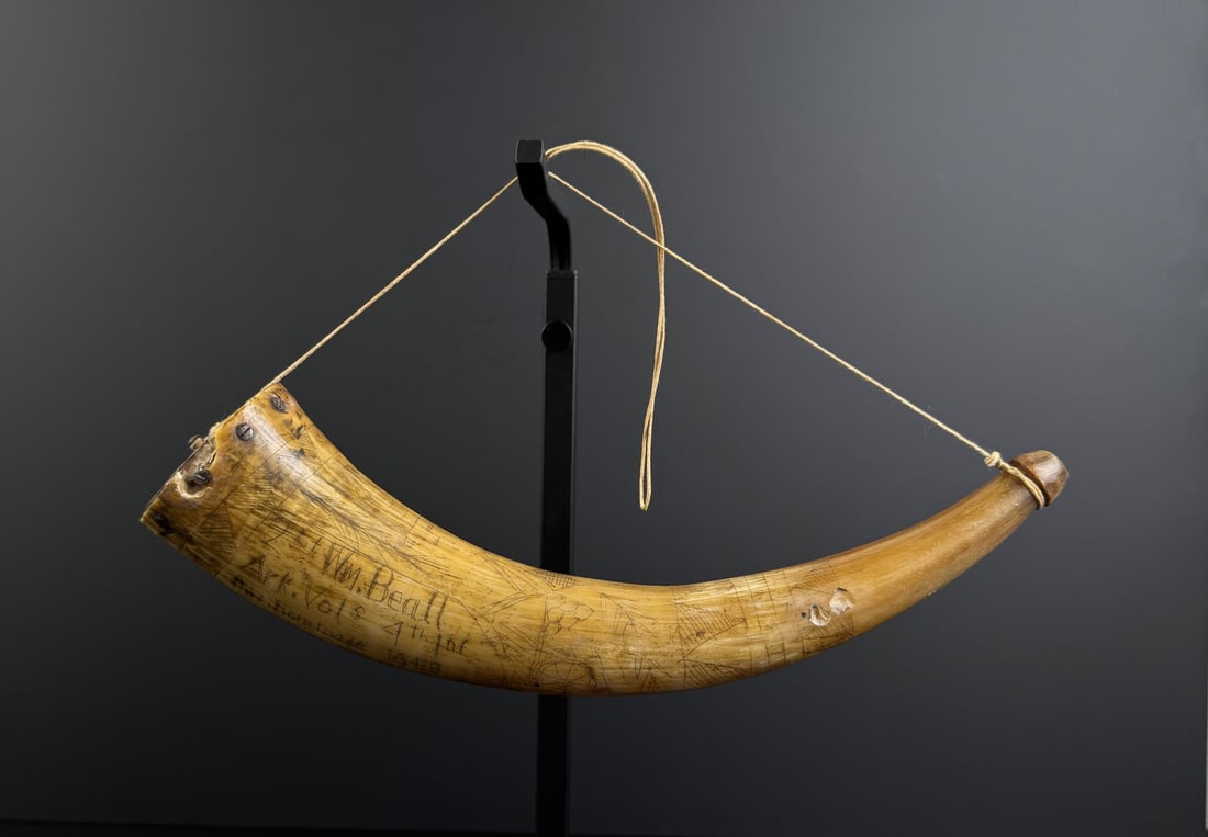 Named Confederate General Scrimshaw Powder Horn (1 of 14)