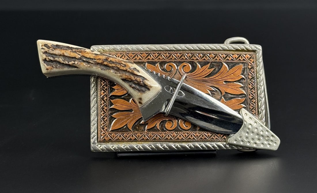 James Nolen Custom Made Belt Buckle Knife (1 of 5)