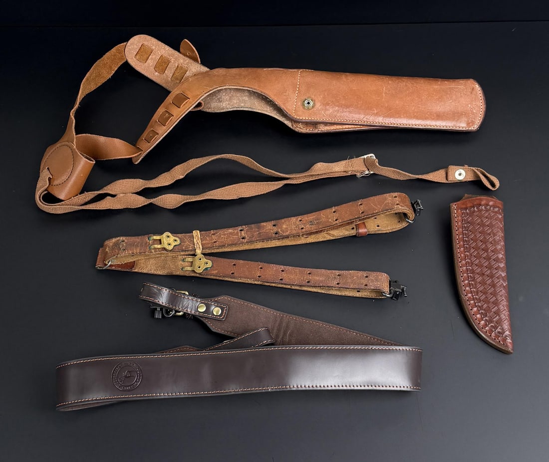 Collection of Holsters and Rifle Slings: Nice grouping