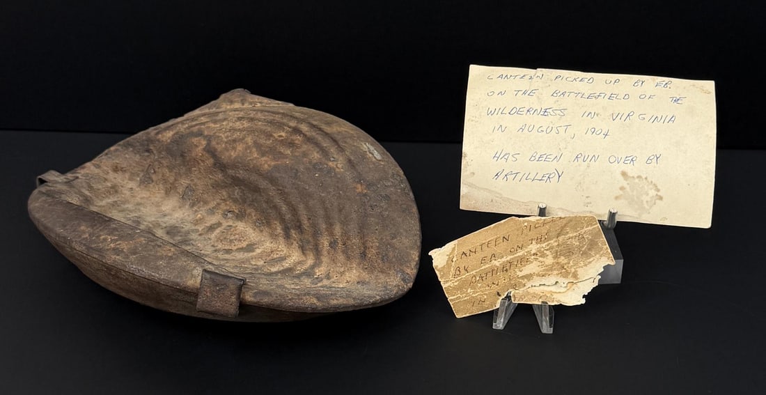 Civil War Canteen Battle of the Wilderness: Collected on the Battlefield of the Wilderness in Virginia in August of 1904.