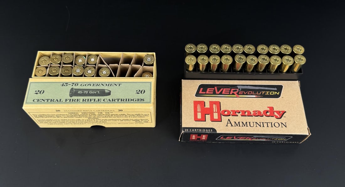 45-70 Rifle Ammo: 31 rounds, 2 brass. California and New York Shipments requires this lot to be sent to an FFL Dealer