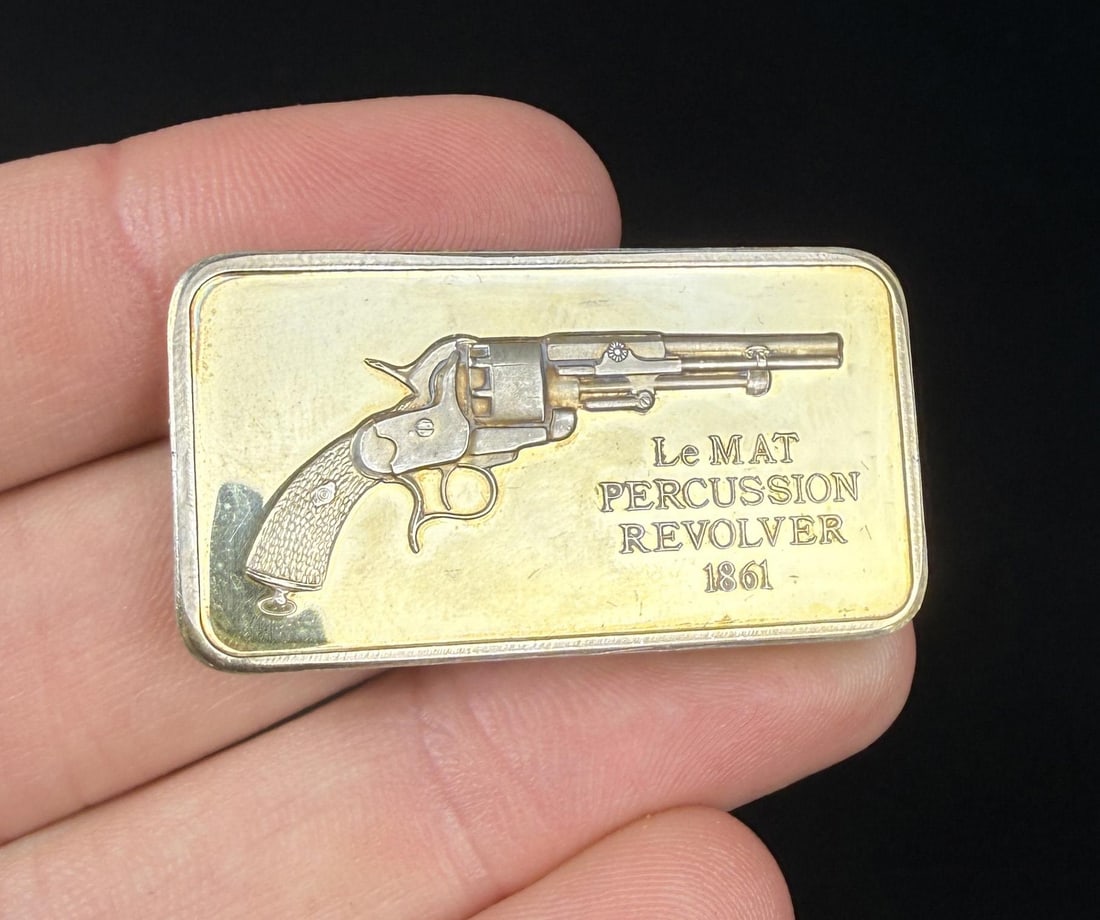 Lincoln Mint Le Mat Revolver 1oz Silver Bar (1 of 4)
