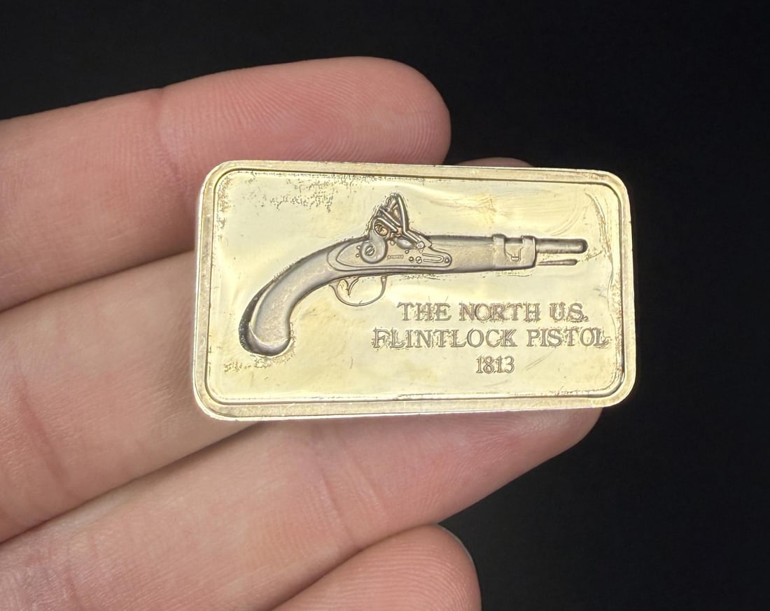Lincoln Mint North US 1813 Pistol 1oz Silver Bar (1 of 4)
