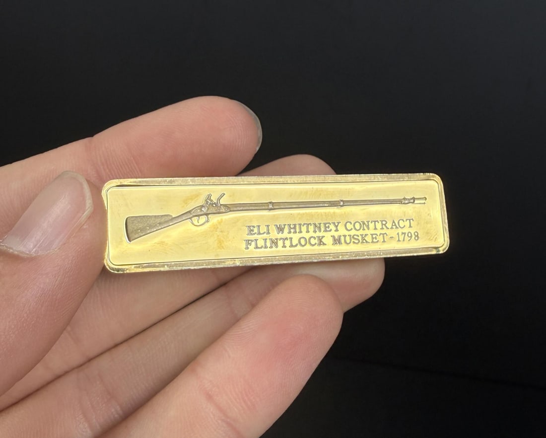 Lincoln Mint Whitney Musket 1798 1oz Silver Bar (1 of 4)