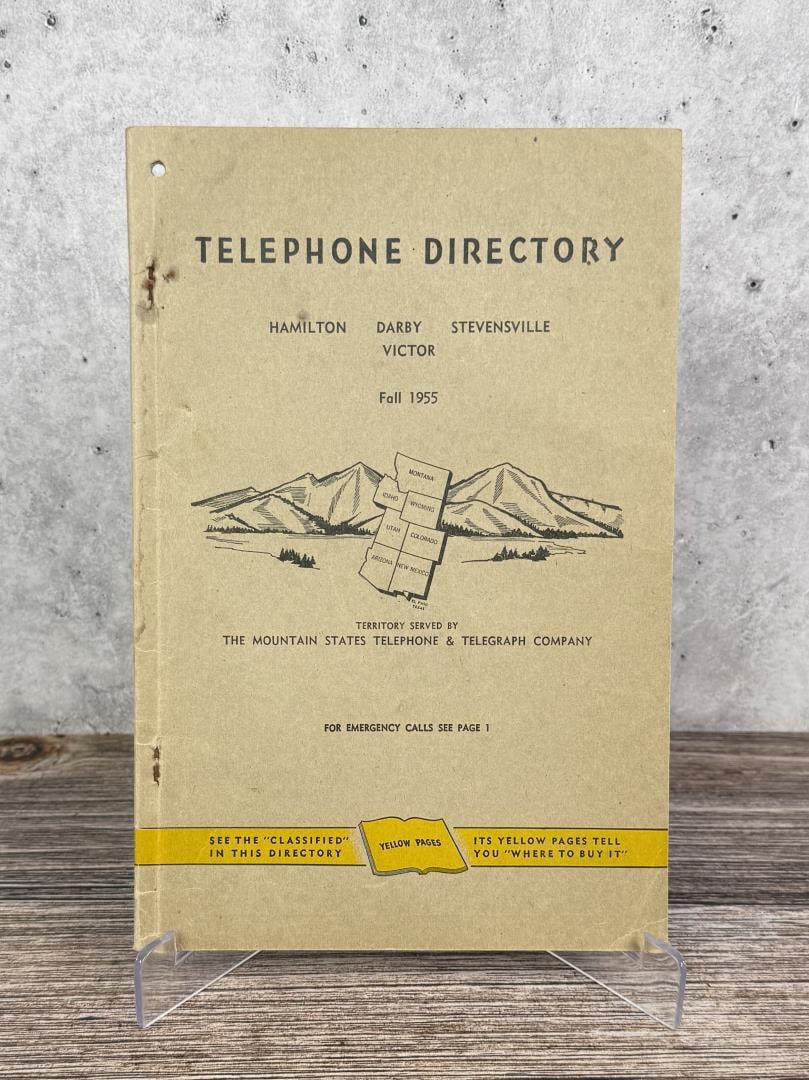 1955 Bitterroot Valley Montana Phone Book (1 of 7)