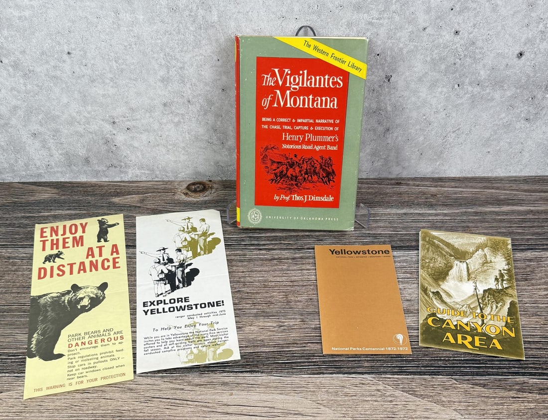 Collection of Montana Books: The Vigilantes of Montana and Yellowstone Ephemera.