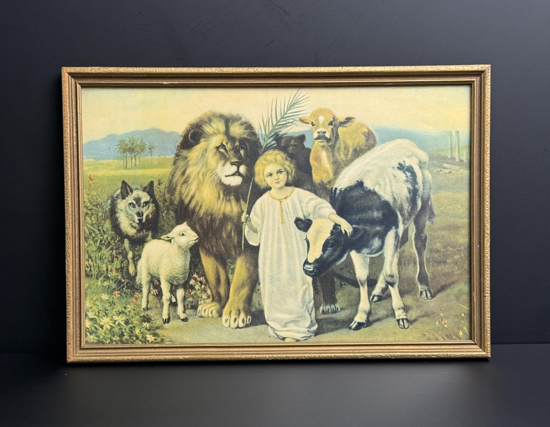 A Little Child Shall Lead Them Print: William Strutt. 8 3/4" by 12 5/8" framed.