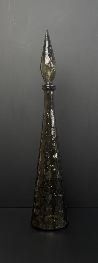 Guildcraft Empoli Genie Bottle Decanter: 22 1/2" tall, 4 3/8" diameter.