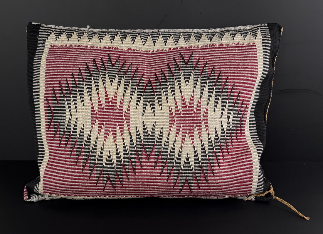 Navajo Indian Double Weave Twill Blanket Pillow: 15 1/2" by 21"