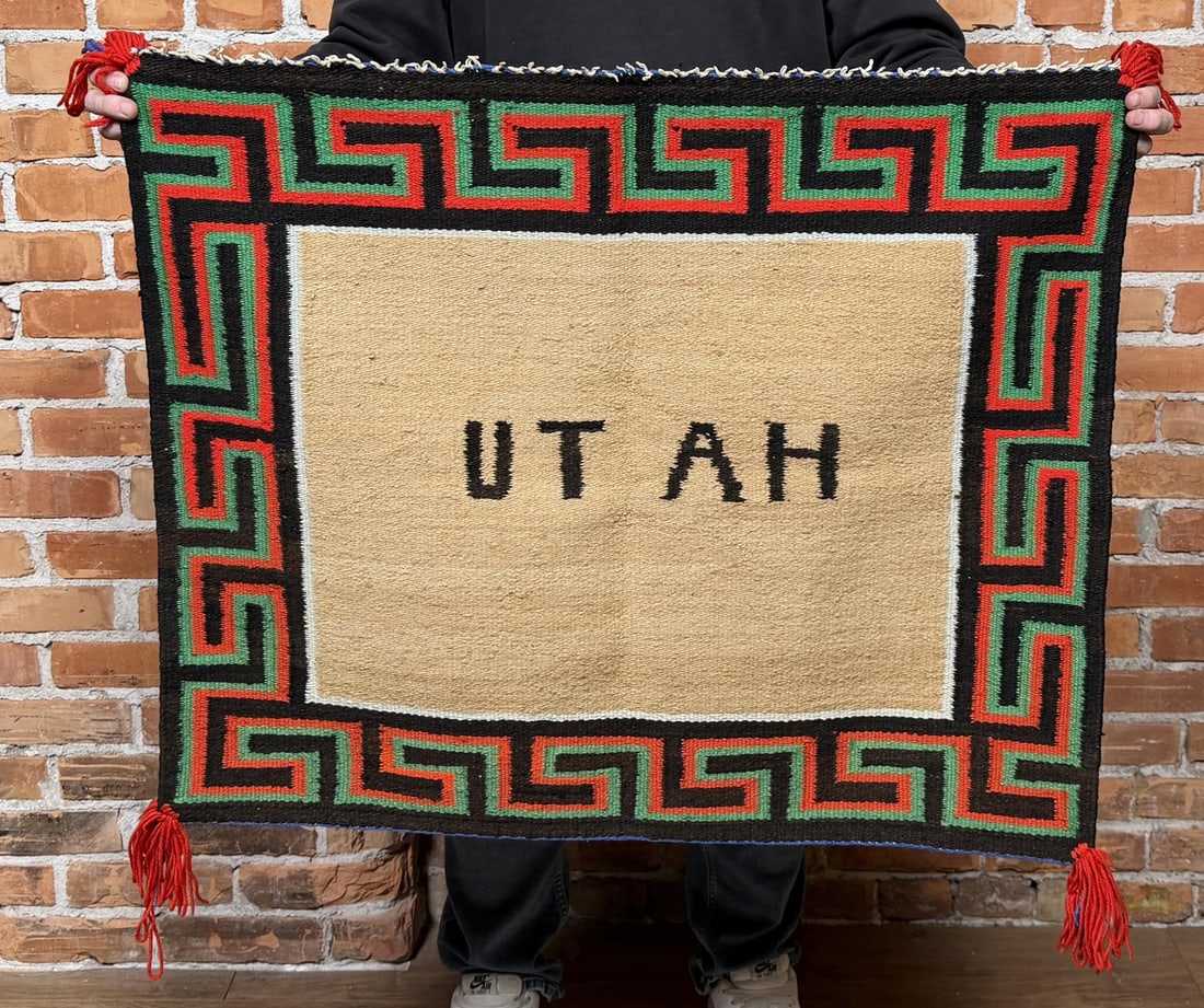 Navajo Indian Germantown Utah Pictorial Blanket (1 of 3)
