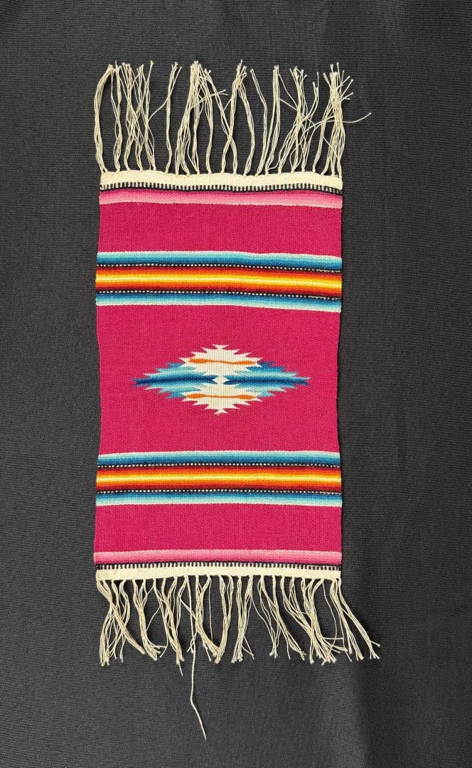 Antique Mexican Wool Serape Saltillo Throw Blanket (1 of 3)