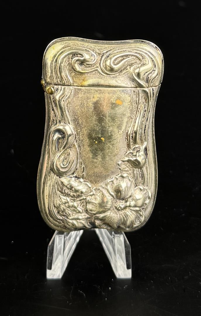 Coin Silver Art Nouveau Match Safe Vesta Case (1 of 4)