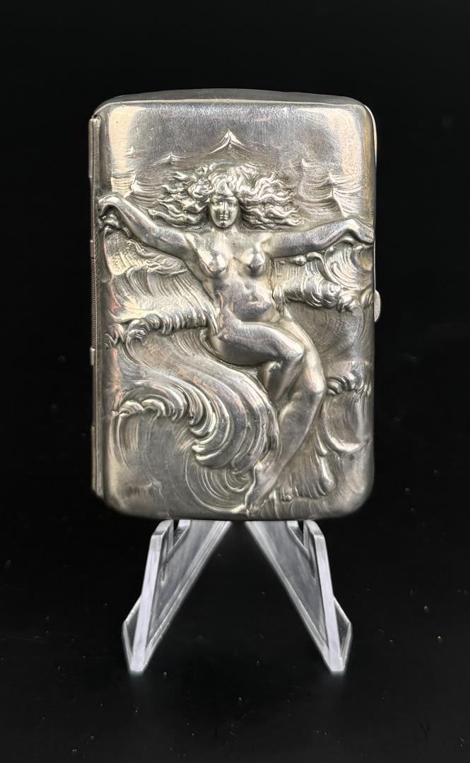 Unger Bros Nude Sterling Silver Cigarette Case (1 of 5)