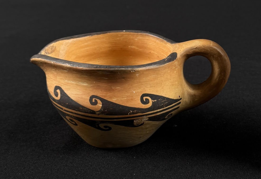 Hopi Pottery Pitcher Signed with Flower (1 of 6)