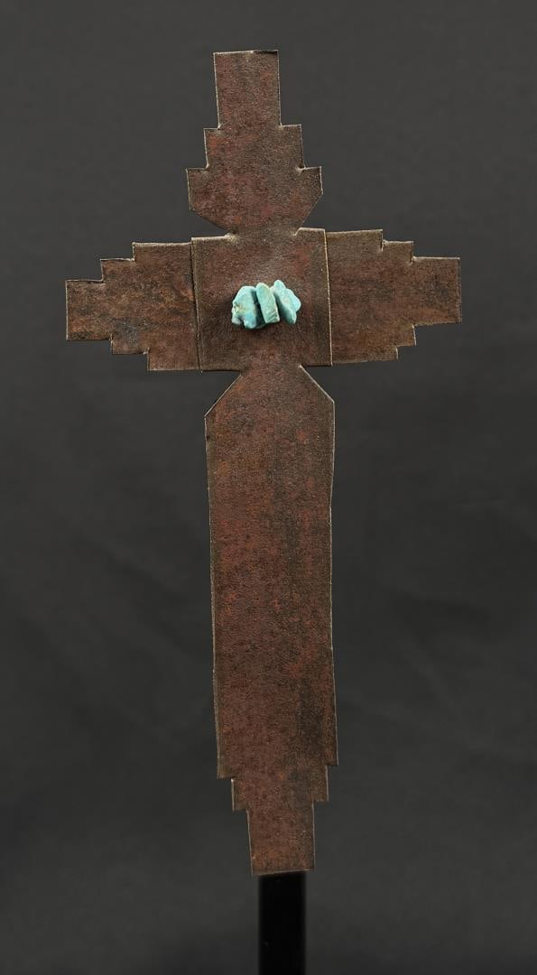 Chimayo Sanctuary Tin Roof Turquoise Cross (1 of 4)