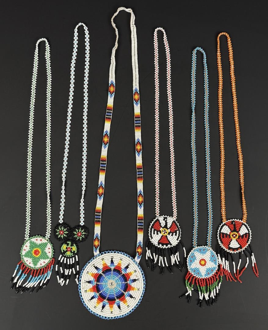 Native American Indian Beaded Rosette Necklaces (1 of 11)