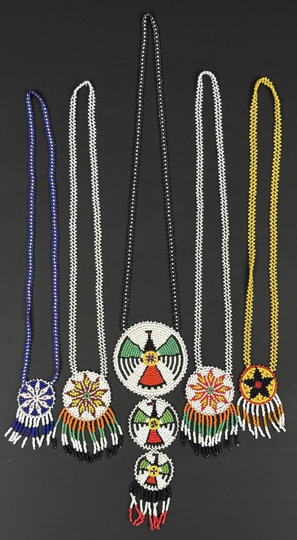 Native American Indian Beaded Rosette Necklaces (1 of 9)