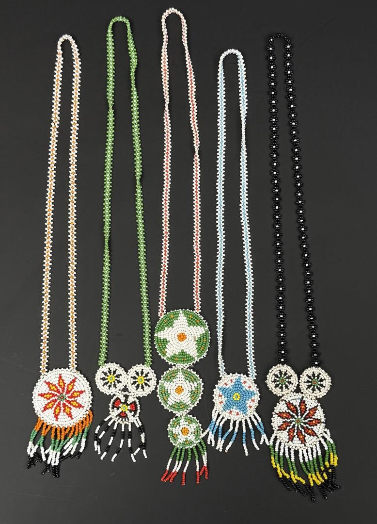 Native American Indian Beaded Rosette Necklaces (1 of 11)