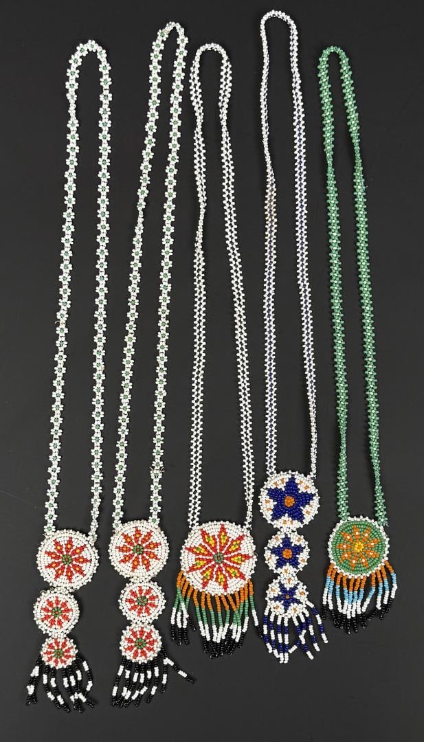 Native American Indian Beaded Rosette Necklaces (1 of 9)