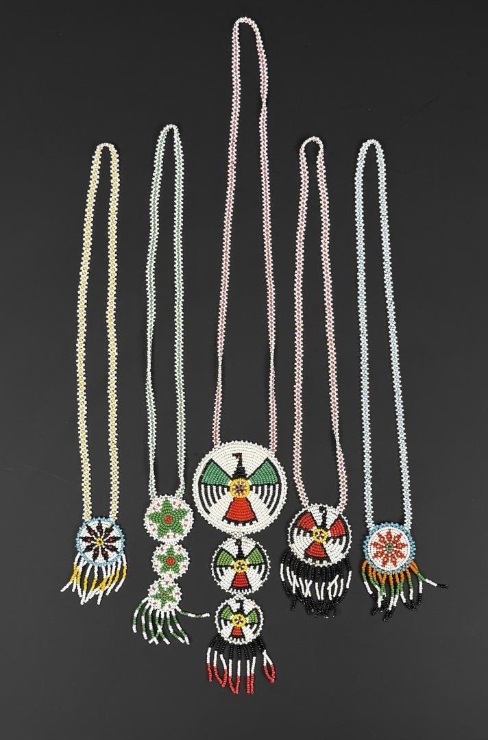 Native American Indian Beaded Rosette Necklaces (1 of 9)