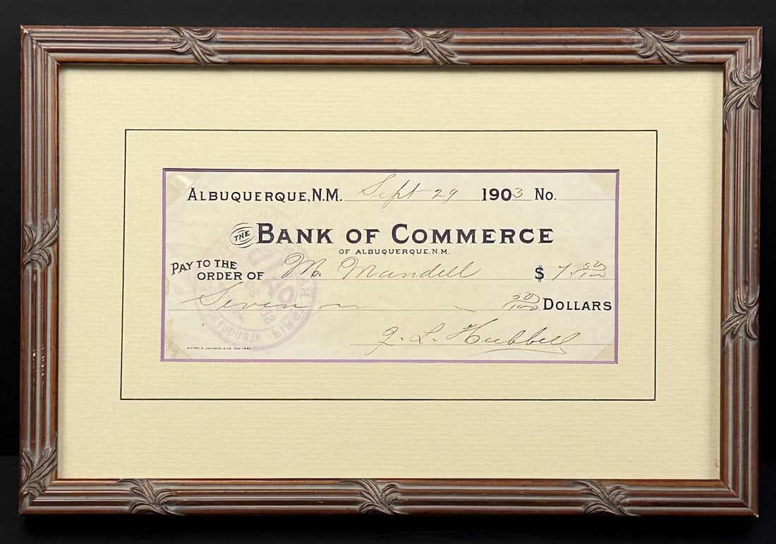 1903 Navajo Hubbell Trading Post Check (1 of 3)