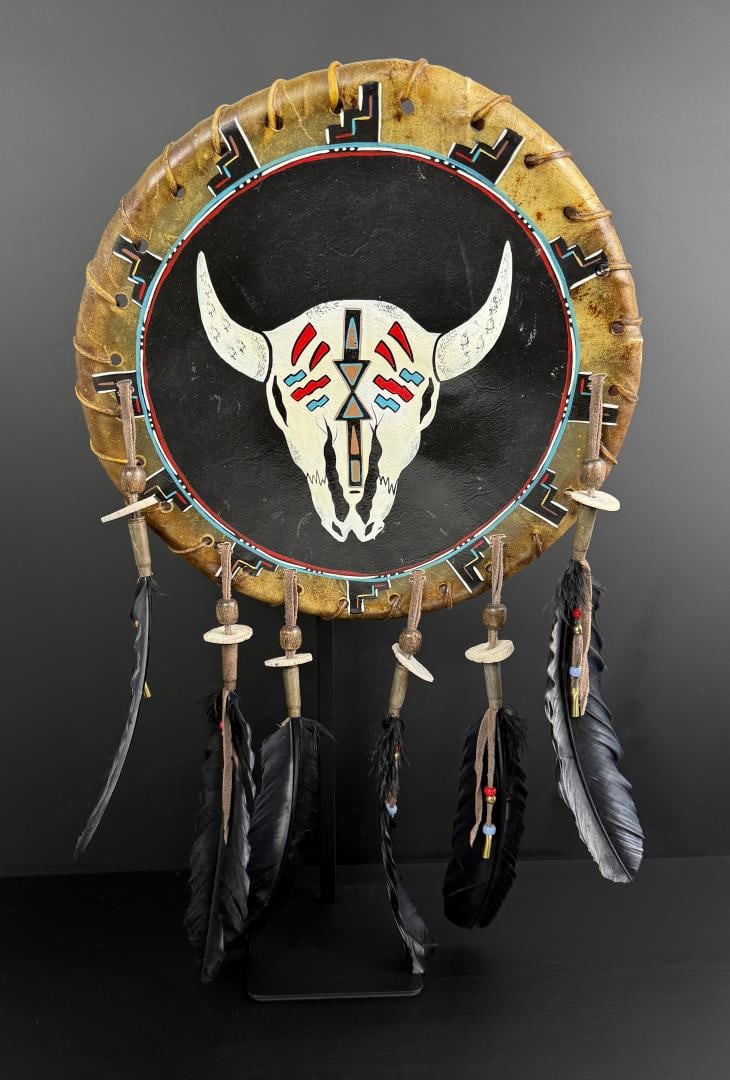 Navajo Native American Indian Painted Drum (1 of 3)