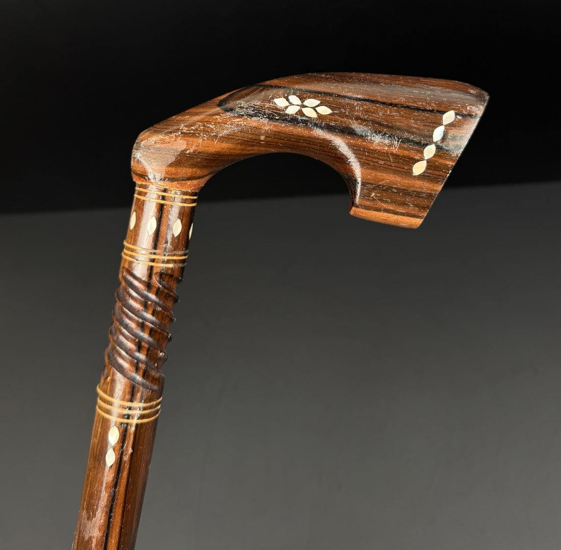 Inlaid Rosewood Walking Stick Cane (1 of 11)