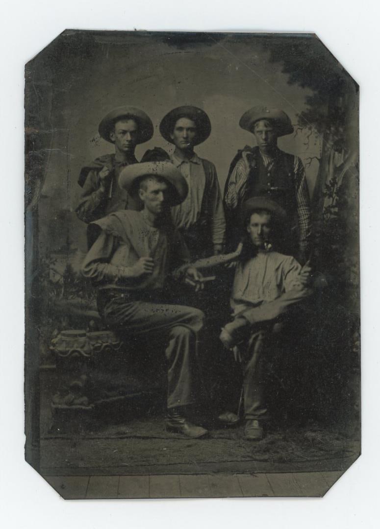 Antique Tintype Photo of Cowboys (1 of 3)