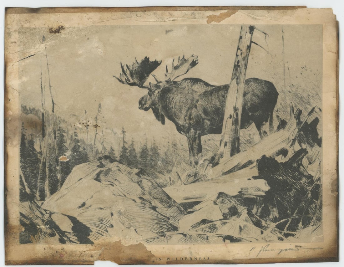 Carl Rungius Alaskan Moose Calendar 1937 (1 of 3)